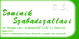 dominik szabadszallasi business card